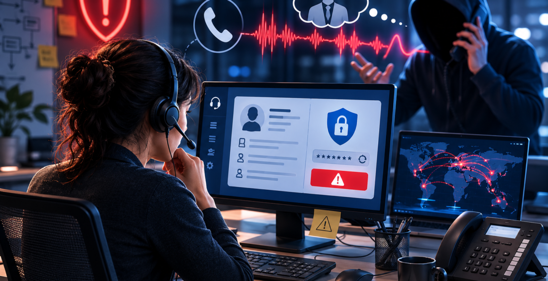 Help desk social engineering cybersecurity attack
