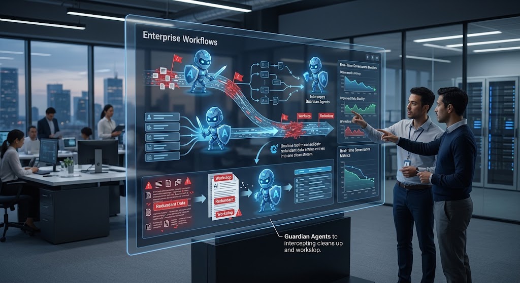 Guardian Agents and Real-Time Governance: Mitigating Workslop in Enterprise Workflows