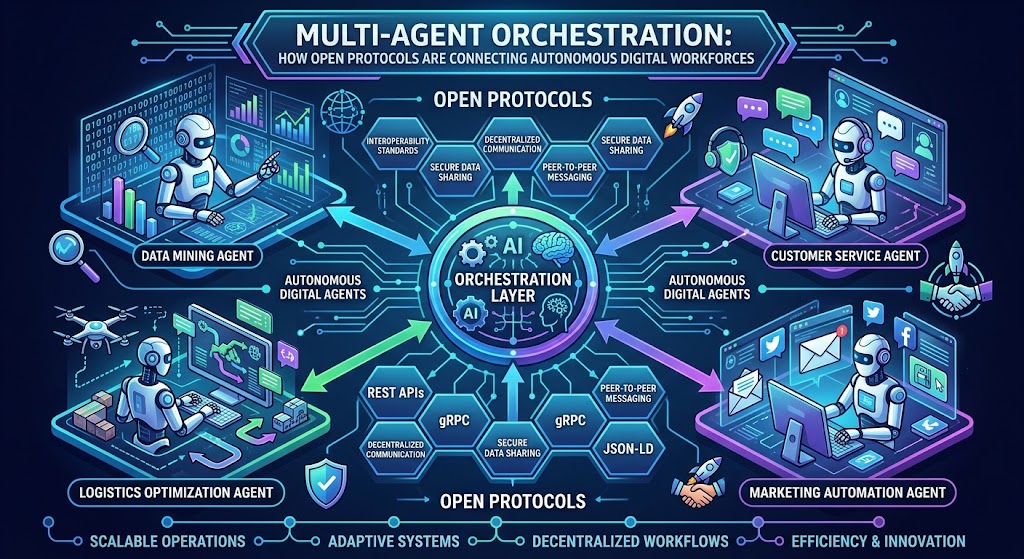 Multi-Agent Orchestration: How Open Protocols Are Connecting Autonomous Digital Workforces